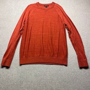 Banana Republic Mens Large Tall Rust Orange Organic Cotton Crew Neck Sweater L T